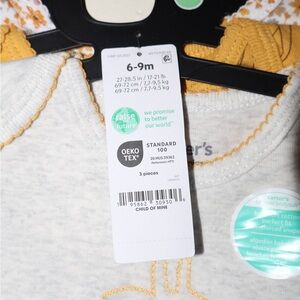 Carter's Gray and Yellow Baby Bodysuit Set